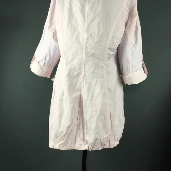 Tribal Jacket Womens 6 Pink Snap Front Roll Tab Sleeves Ruffle Pockets - Picture 9 of 13